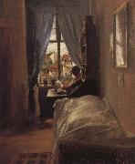 Adolph von Menzel The Artist-s Bedroom in the Ritterstrabe oil on canvas